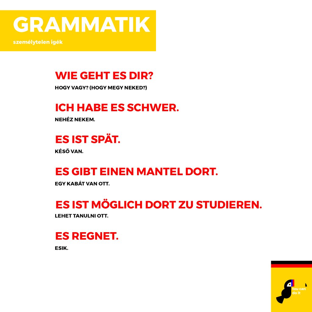 német nyelvtan személytelen igék-01