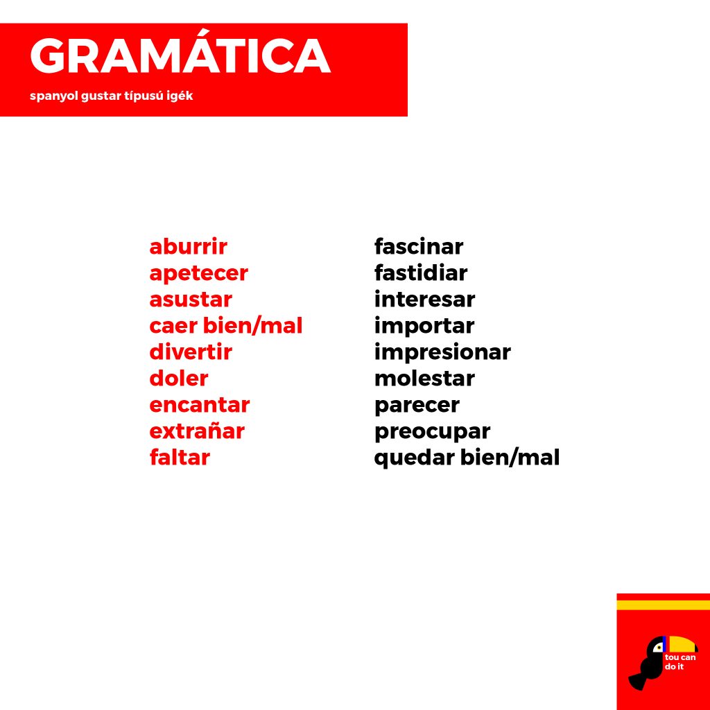 gustar típusú igék 03